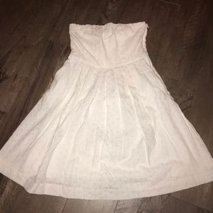 GAP strapless eyelet white dress NWT